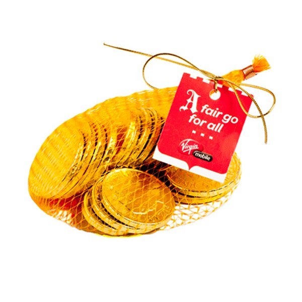 Chocolate Coins in Bag