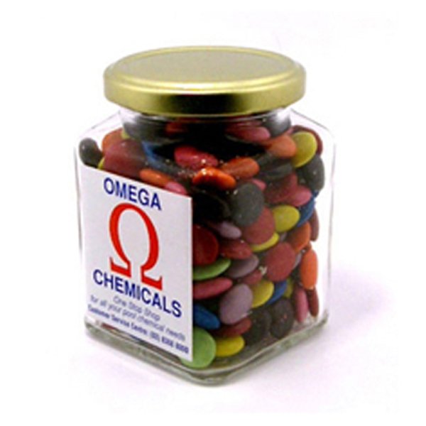 Chocolate Beans in Twist Lid Glass Jar