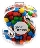 M&Ms in Dollar Sign Container