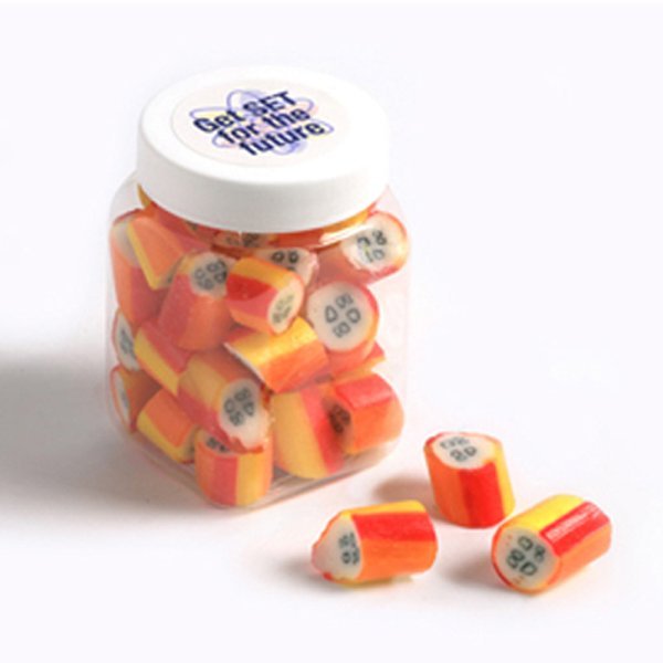 Rock Candy Square Plastic Jar