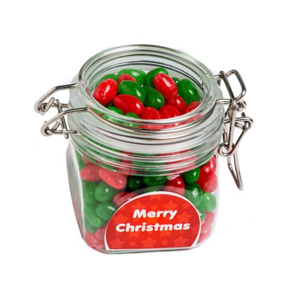 Christmas Jelly Beans Acrylic Canister