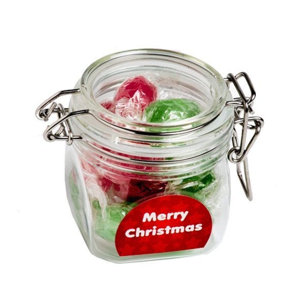 Christmas Boiled Lollies Acrylic Canister