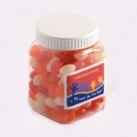 Jelly Beans Square Plastic Jar