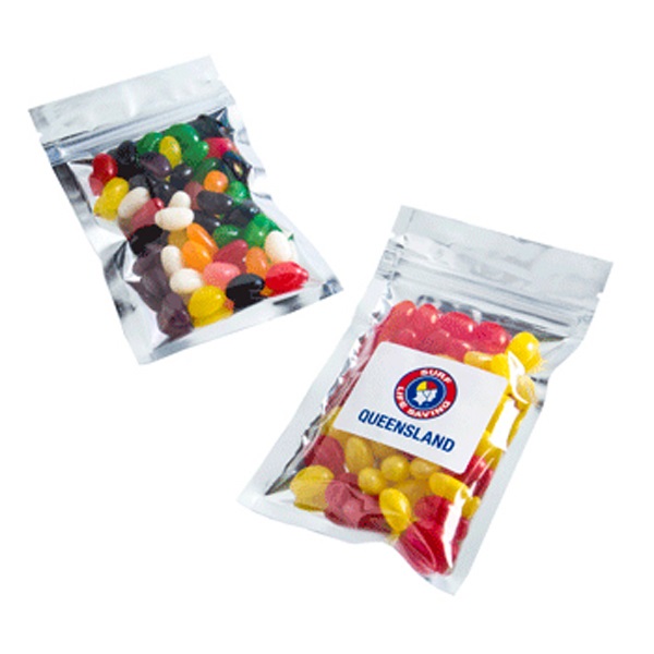 Jelly Beans Silver Zip Lock Bag 50 Grams