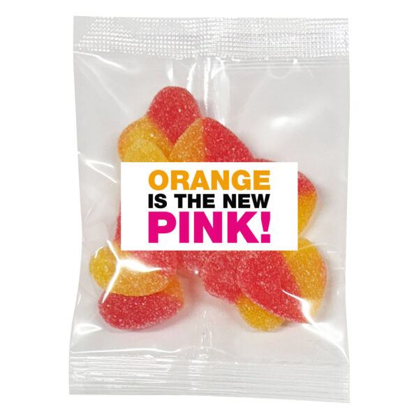 Gummy Sour Peach Heart 50g Bag