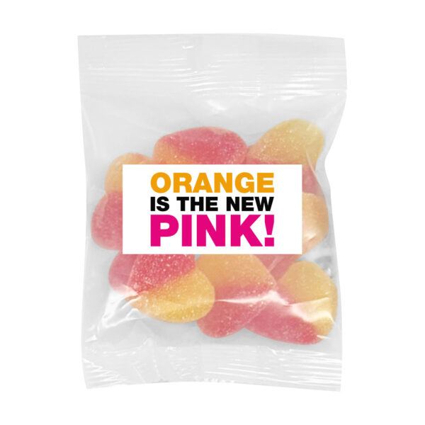 Gummy Sour Peach Heart 50g Compositble Bag