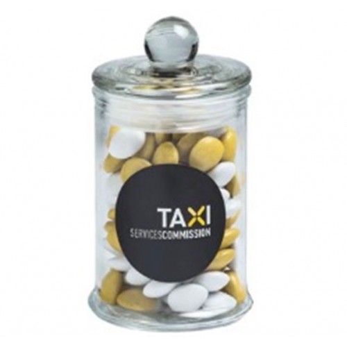 Promotional Small Apothecary Jar with Choc Beans 115g