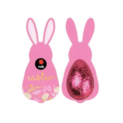 Branded Easter Bunny Card with Chocolate Half Egg