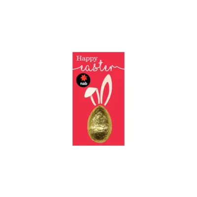 Custom Easter Printed Card with Chocolate Half Egg