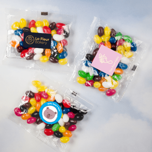 Promotional jelly beans in packets