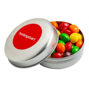 Skittles Round Tin - Personalised Branded Lollies | Fast Confectionery