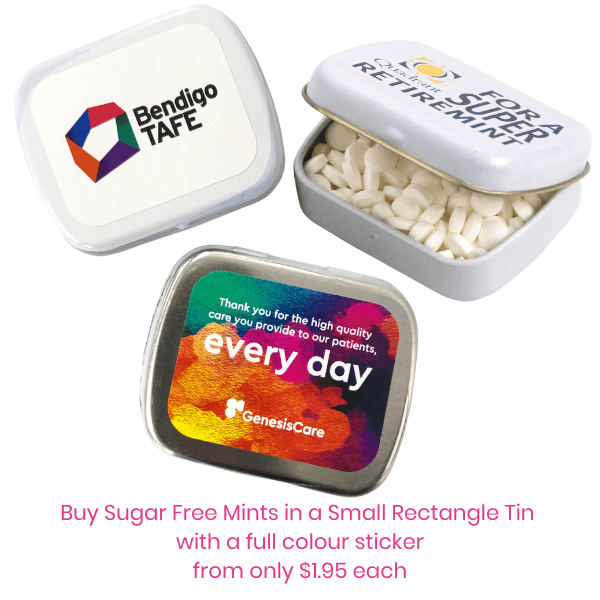Sugar Free Mints in a Small Rectangle Tin