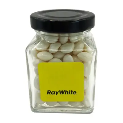 Custom Small Glass Jar with Chewy Mints 100g