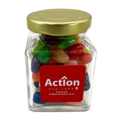 Promotional Small Glass Jar with JELLY BELLY Jelly Beans 100g