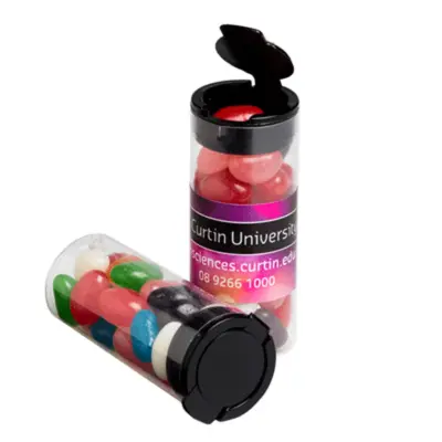 Promotional Flip Lid Tube with Mini Jelly Beans 35g