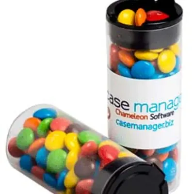 Branded Flip Lid Tube with Mini M&Ms 35g