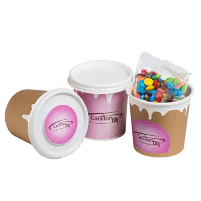 Branded Coffee Cup With Mini M&Ms 50g – MOON or LID sticker