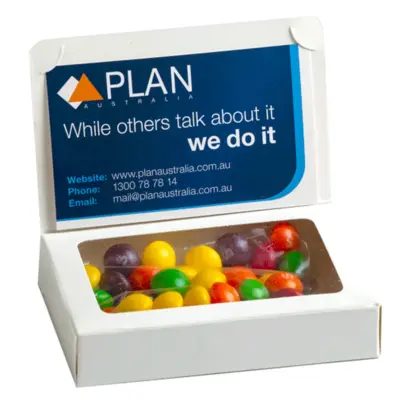Branded Bizcard Box with Skittles 50g – No Sticker on front of box