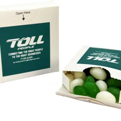 Custom Flip Lid Cardboard Box with Jelly Beans 50g