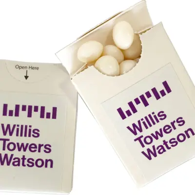 Custom Flip Lid Cardboard Box with Chewy Mints 25g