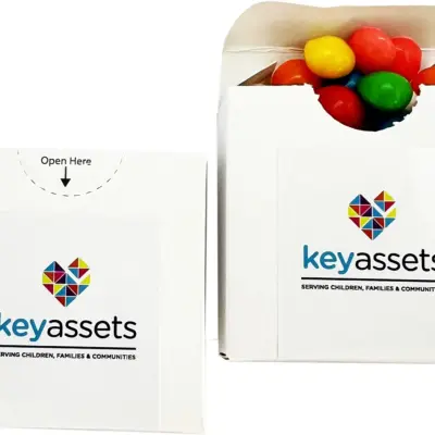 Promotional Flip Lid Cardboard Box with Chewy Fruit 50g