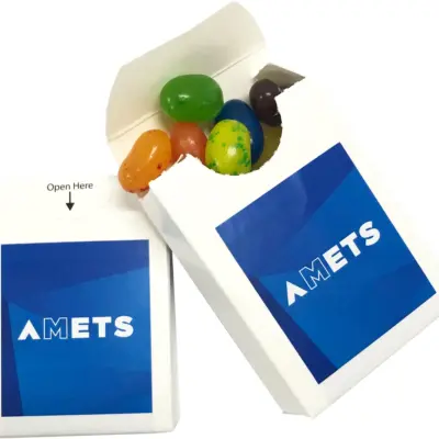 Custom Flip Lid Cardboard Box with JELLY BELLY Jelly Beans 25g