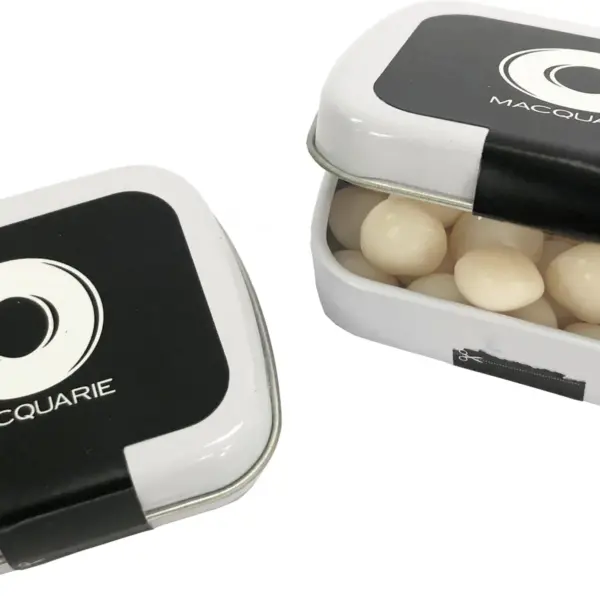 Buy Custom Small Rectangle Tin Filled With Chewy Mints 30g