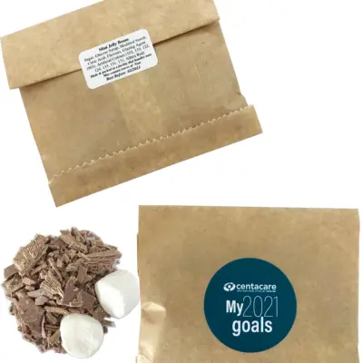 Branded Kraft Paper Bag with Lindt Hot Chocolate Flakes & Marshmallows