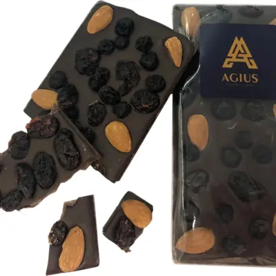 Custom Premium Choc Almond 100g – Dark Choc Bar