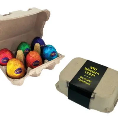 Custom Carton with x6 Chocolate Eggs – Sleeve on Egg Carton