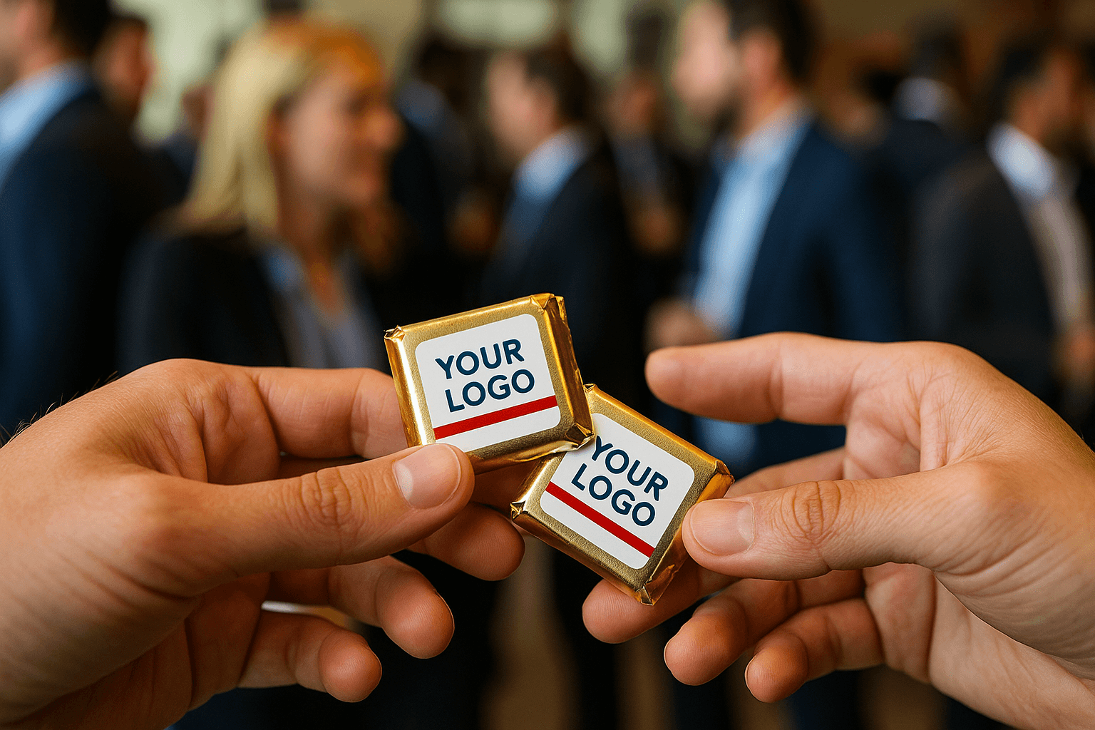 handing over chocolate