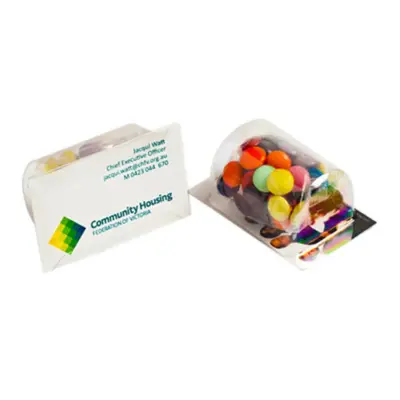 Promotional Biz Card Treats with Choc Beans 25g