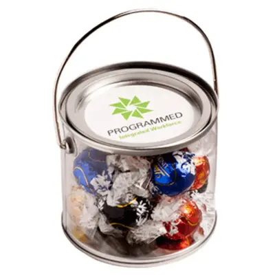 Branded Medium PVC Bucket with Lindt Balls x14