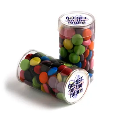 Promotional Pet Tube with Choc Beans 100g