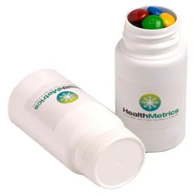 Promotional Pill Jar with Mini M&Ms 120g