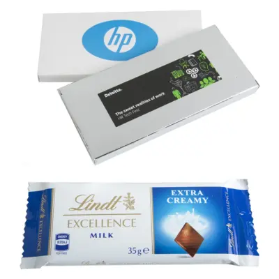 Custom Silver or White Box with Lindt Bar 35g