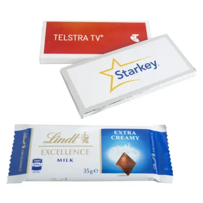 Branded Lindt Bar 35g with Bigger Sticker
