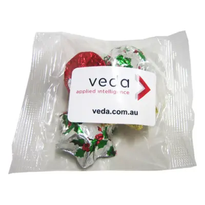 Promotional Cello Bag filled with Christmas Chocolates 30g