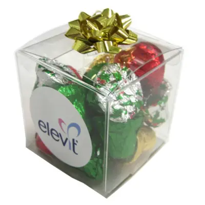 Branded Cube filled with Christmas Chocolates 60g