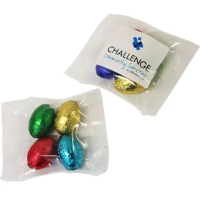 Branded Mini Solid Easter Eggs in Bag x4 Eggs